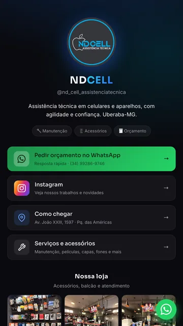 Bio da NDCELL, assistência técnica