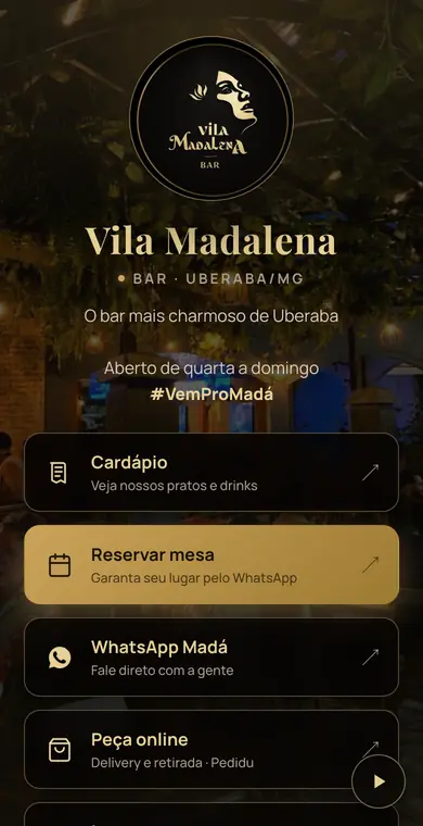 Link da bio do Vila Madalena Bar