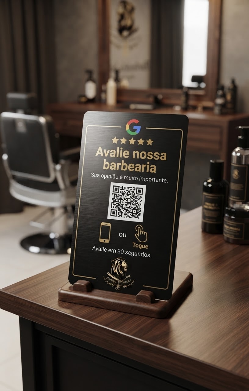 Cartão de avaliação Zebubit na Barbearia Savana
